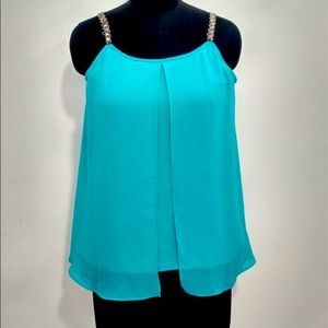 Top in beautiful sky blue